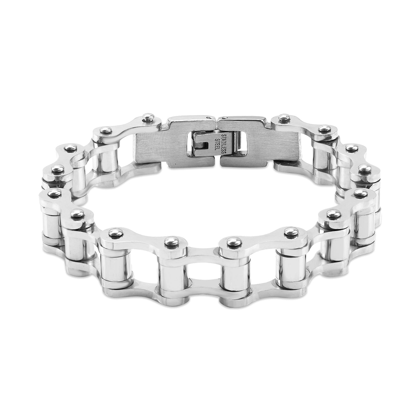 Stainless Steel Bike Chain Bracelet 10mm x 9"