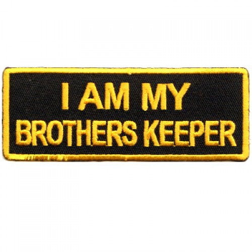 P#8042 - I am my Brother Keepers yellow gold on black patch