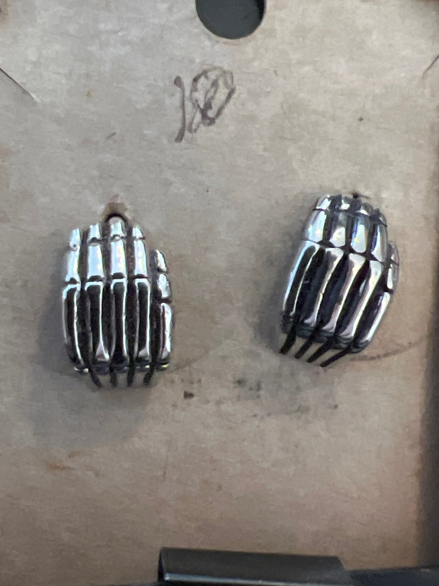 Skeleton hand post earrings