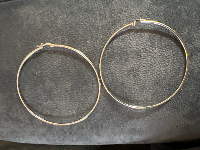 Earrings hoops 75mm stainless steel