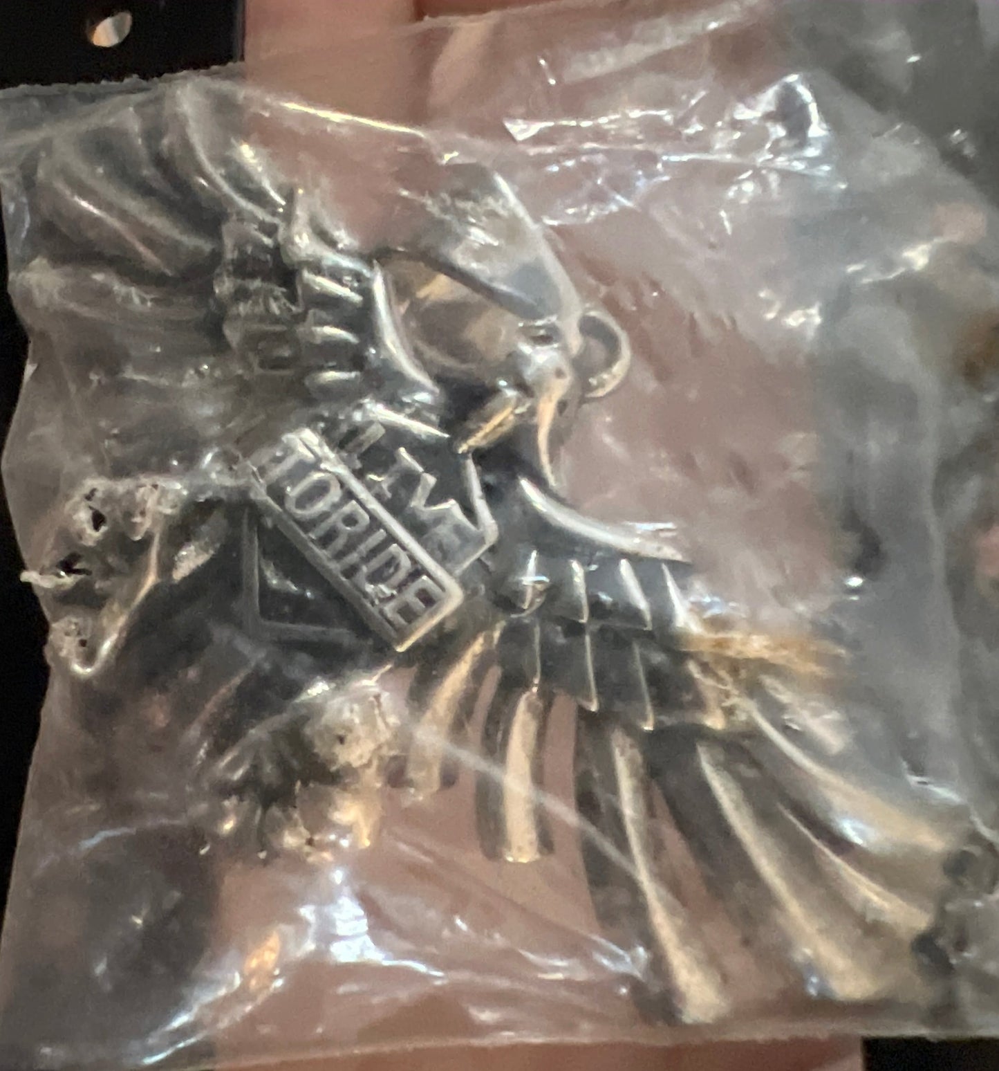 Eagle live to ride pendant