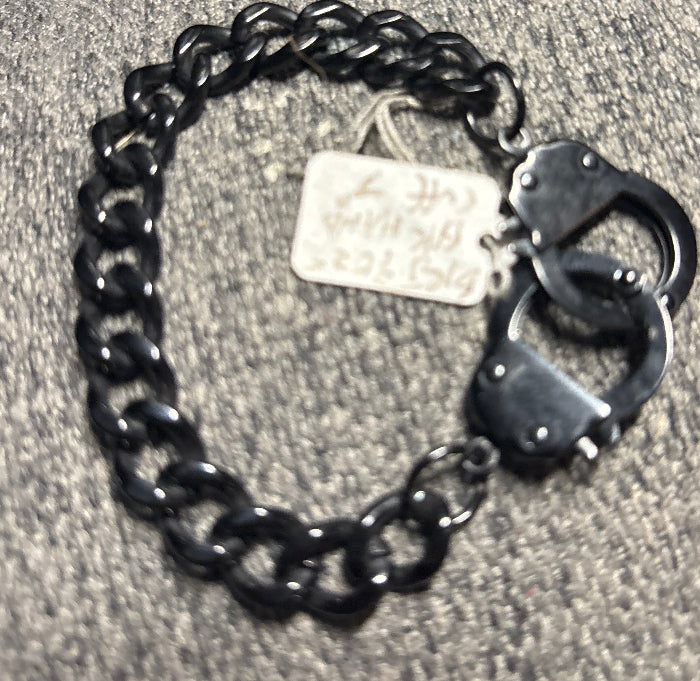 Handcuff black bracelet 7”x7mm