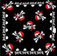 Pirate Red Bandana Skull (N-10)