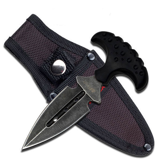 5.50" overall push dagger w/sheath blk