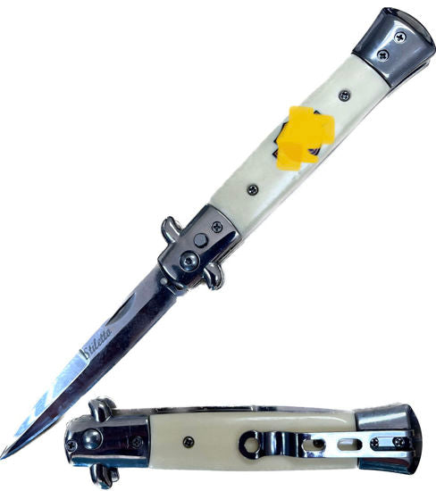 Harley Logo Auto Knife - White Milano style