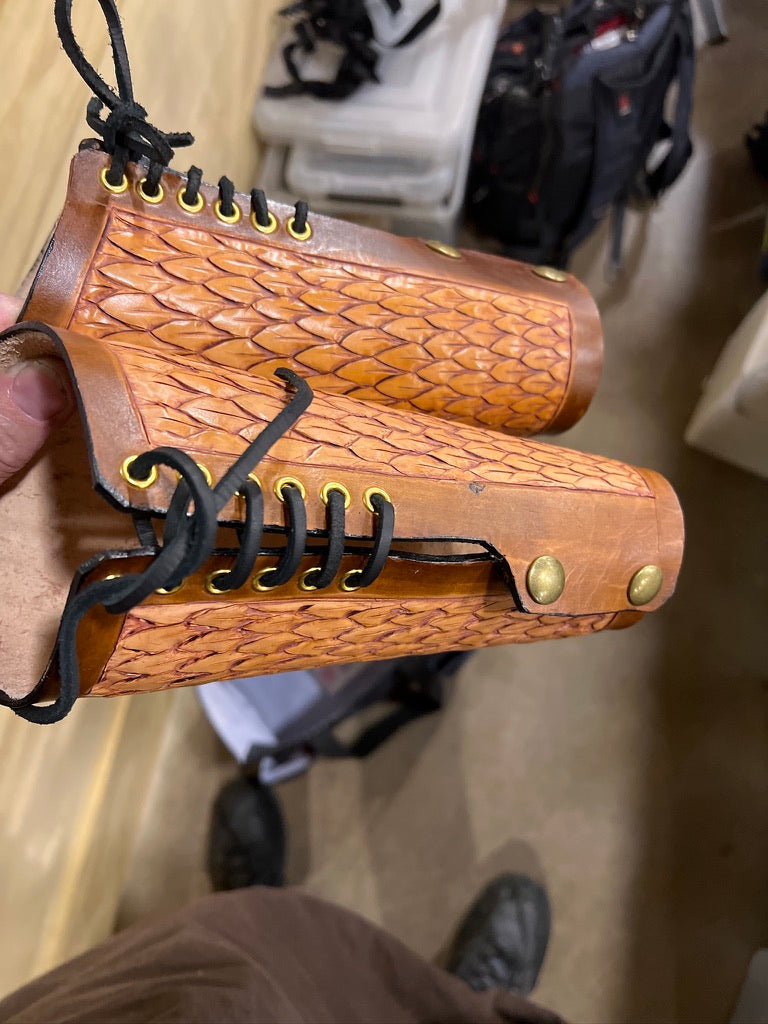 Custom Genuine Leather Forearm Bracers