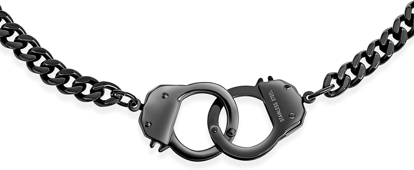 Black Handcuffs bracelet 7mm x 8"