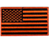 P#8044 - US Flag- Orange & Blk