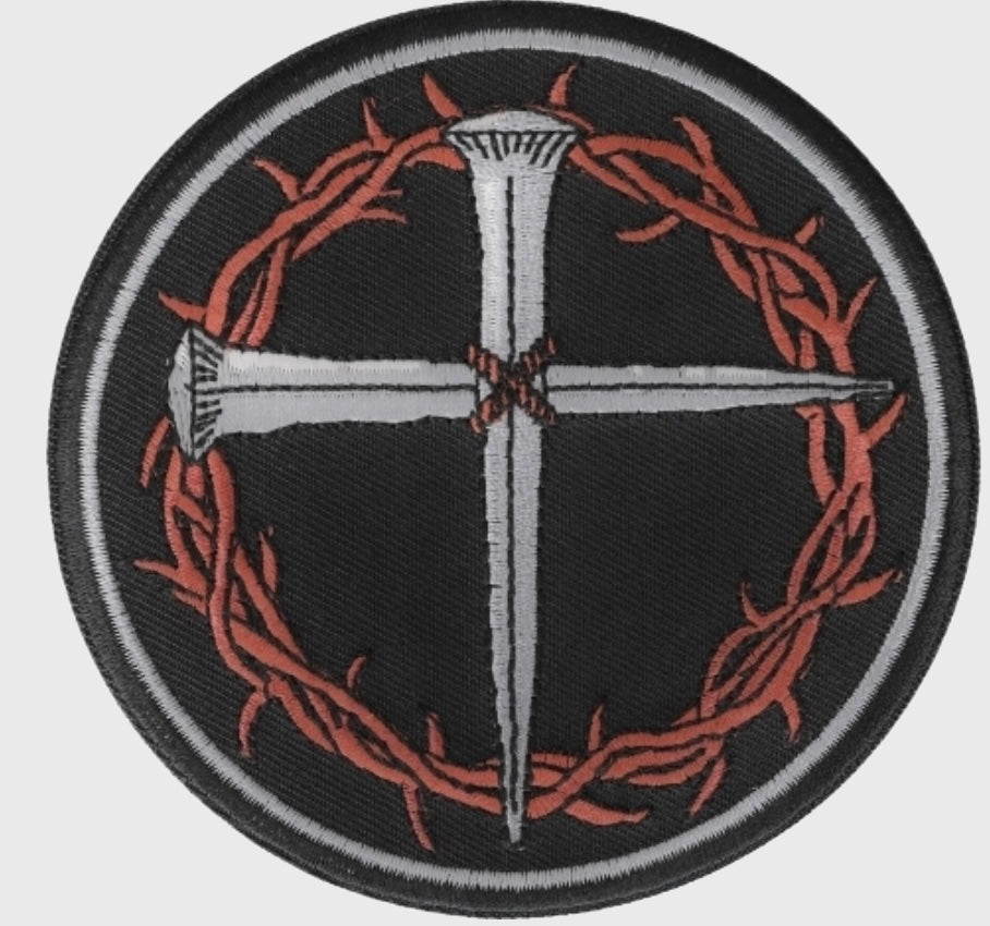 P#3354 - Nail Cross with Thorns Christian Patch