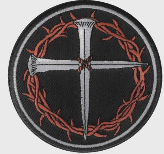 P#3354 - Nail Cross with Thorns Christian Patch