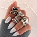 Silver Multi Dark rings collection