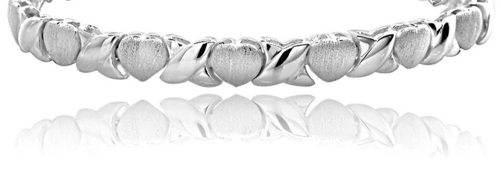 Ladies Stainless Steel "Hugs & Kisses" Bracelet 7"