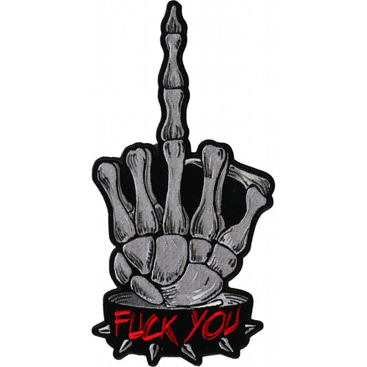 BP#005- Fuck You Skeleton Middle Finger Patch