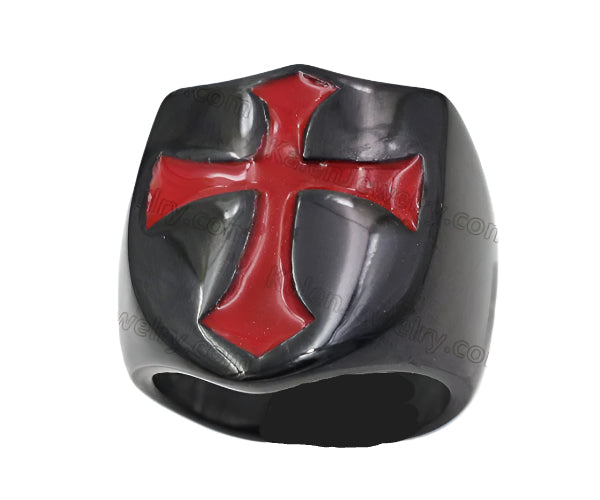 Red Cross Shield Ring #12