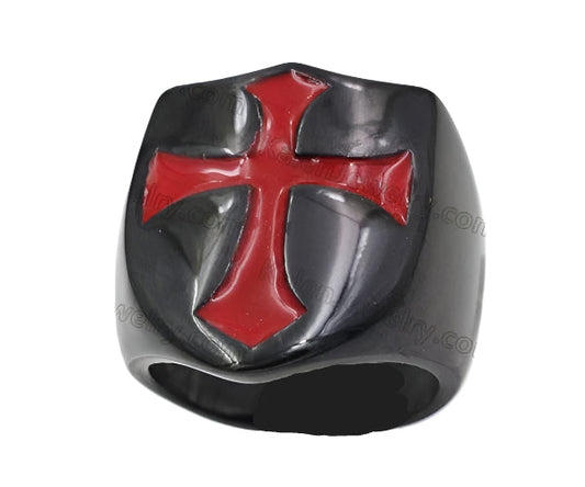 Red Cross Shield Ring #12
