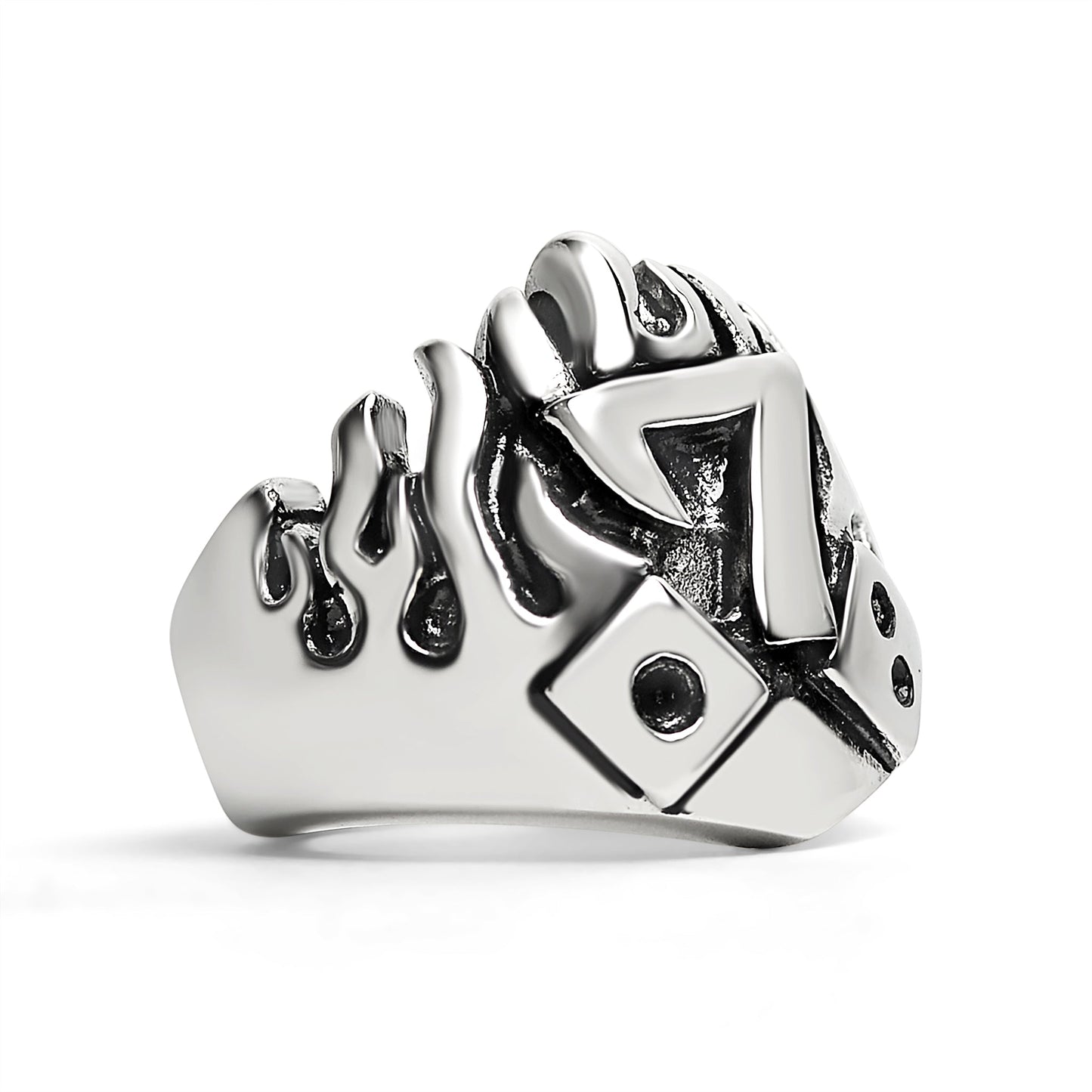 Large Detailed Lucky Seven Dice Stainless
