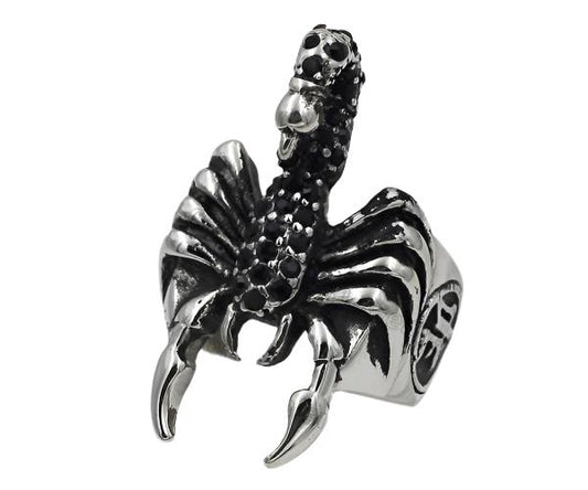 Scorpion ring with character on sides