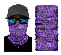 Purple paisley SEAMLESS BANDANA Tube