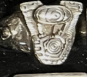 Engine with skull on sides