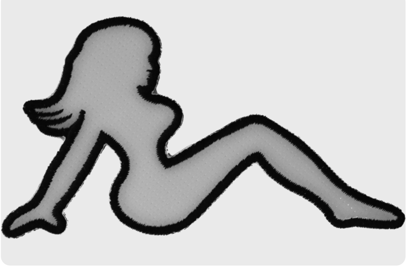 P3113A- Mudflap Girl patch in white