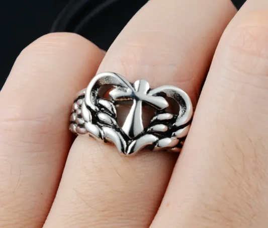 Heart Cross ring #10