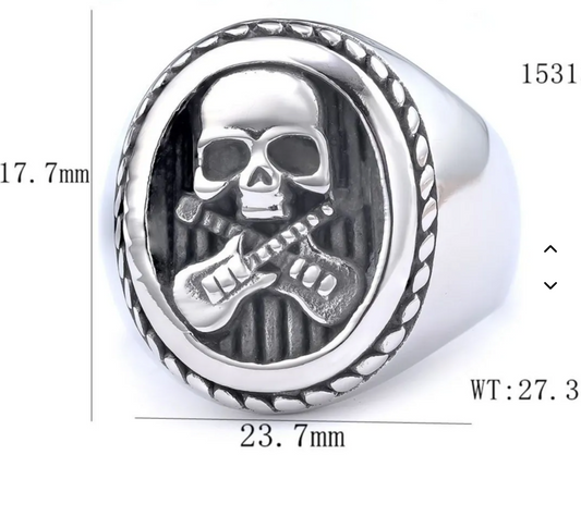 Gothic Skull Guitar ring #10