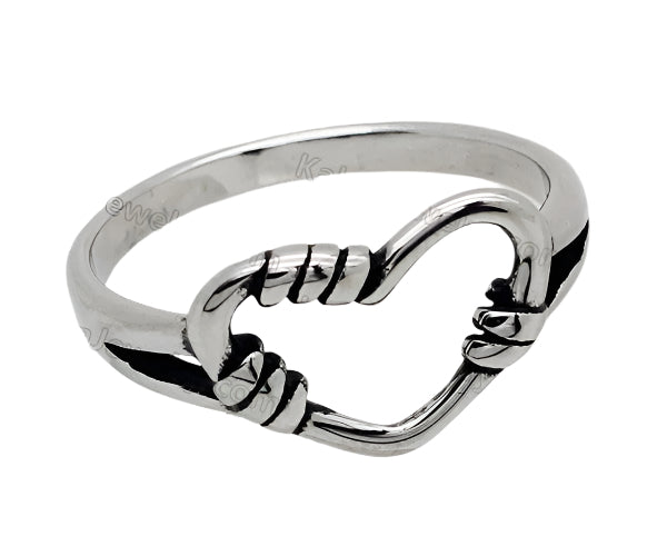 Barbed wire heart ring #10