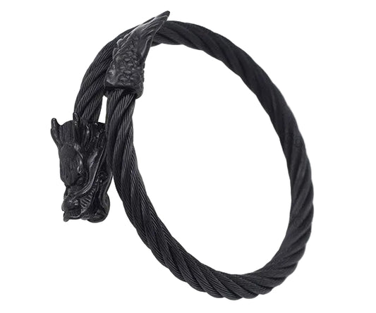 Black Dragon bracelet, single spring