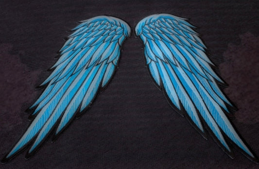 BP#3363 - Angel Wings in blue Patch
