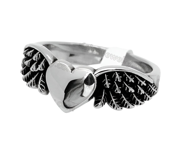 Heart with wings ring #10