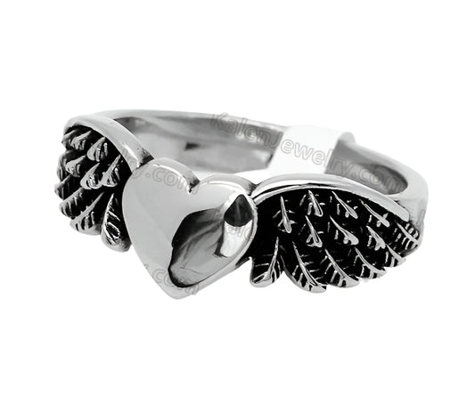 Heart with wings ring #10