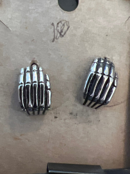 Skeleton hand post earrings