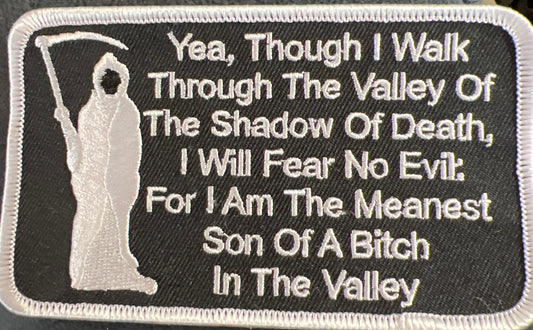 P#5001- Yea, so I walk through the valley of the shadow of death. I will fear the evil. I'm the meanest son of a bitch in the valley.
