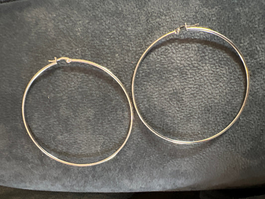 Earrings hoops 75mm stainless steel