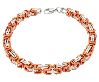 Orange Steel woven bracelet