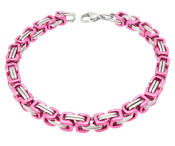 Pink Byzantine bracelet 6mm