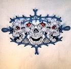 BP#036- Red Eyes skulls in plastic