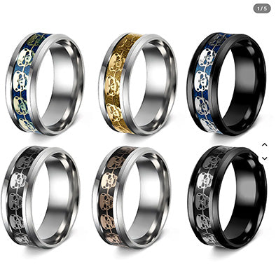 Black with Silver Gear Ring #12